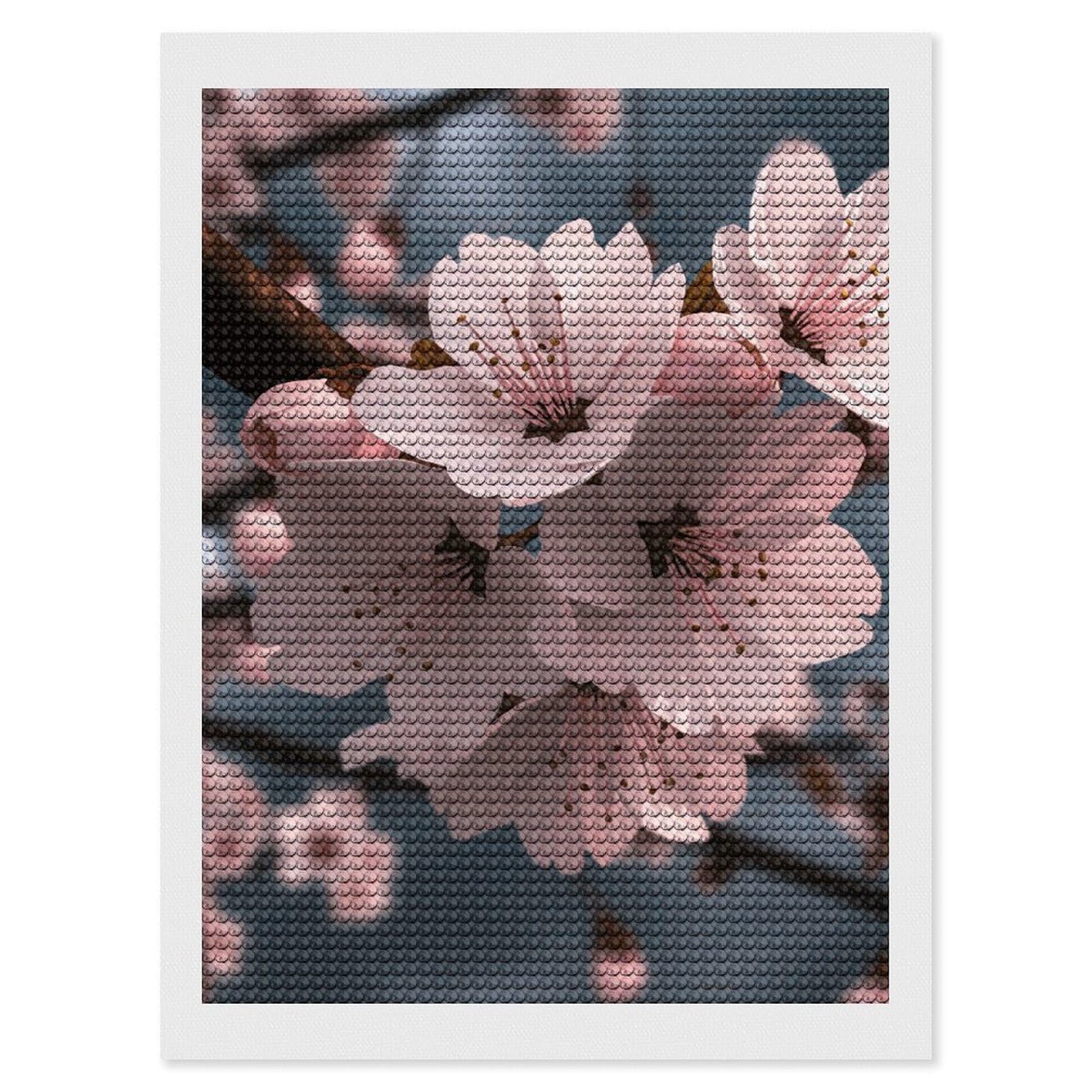 NONHAI Diamond Painting Kits for Adults - DIY Diamond Art Kits for Beginners - Full 5D Paint Drill Diamond Dots Paintings- Cherry Blossoms Diamonds Pictures Gem Art and Craft Wall Decor 12"x16"