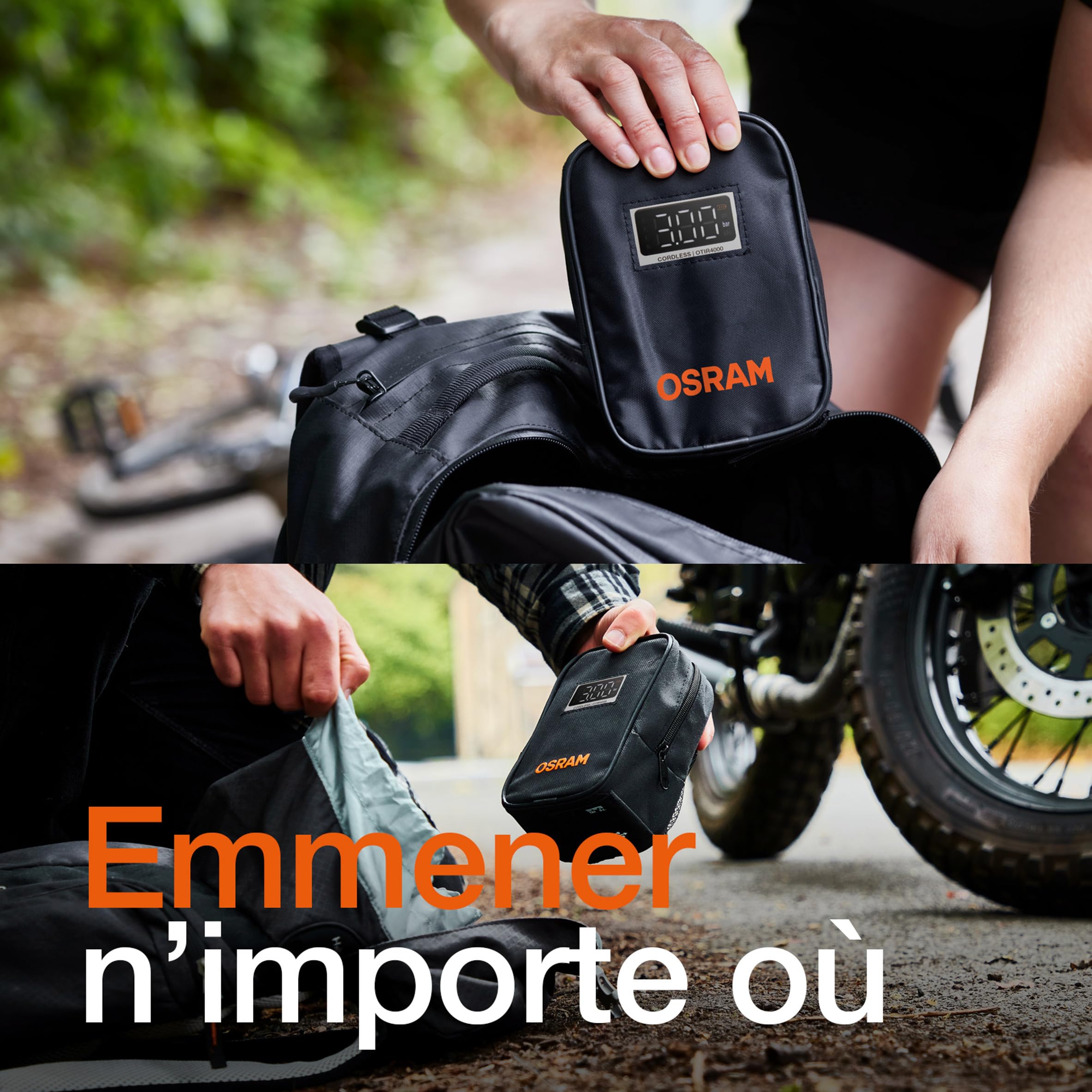 OSRAM TYREinflate 4000 Gonfleur de Pneu sans Fil Rechargeable Compresseur d'air numérique programmable avec arrêt Automatique et gonflage des pneus à lumière LED en 3,5 Minutes | d'air numérique programmable avec arrêt Automatique et gonflage des pneus à