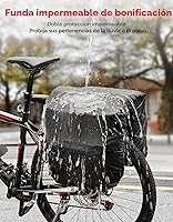 Vista 3 de KEMIMOTO - Bolsa para bicicleta alforja con cubierta anti-lluvia, bolsa de sillín de bicicleta impermeable de 34L para almacenamiento de bolsas