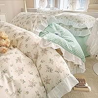 Vista 66 de VM VOUGEMARKET Linda funda de edredón de fresa tamaño matrimonial, juego de ropa de cama de frutas 3 piezas, funda de colcha de algodón color crema