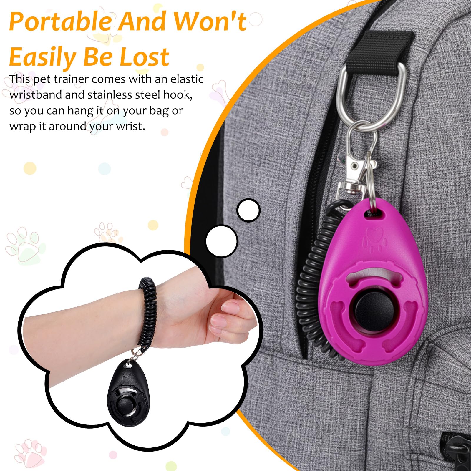 Lot de 30 cliquets de dressage pour chien avec dragonne, clicker d'entraînement comportemental pour animaux de compagnie pour l'obéissance et le renforcement positif, fournitures