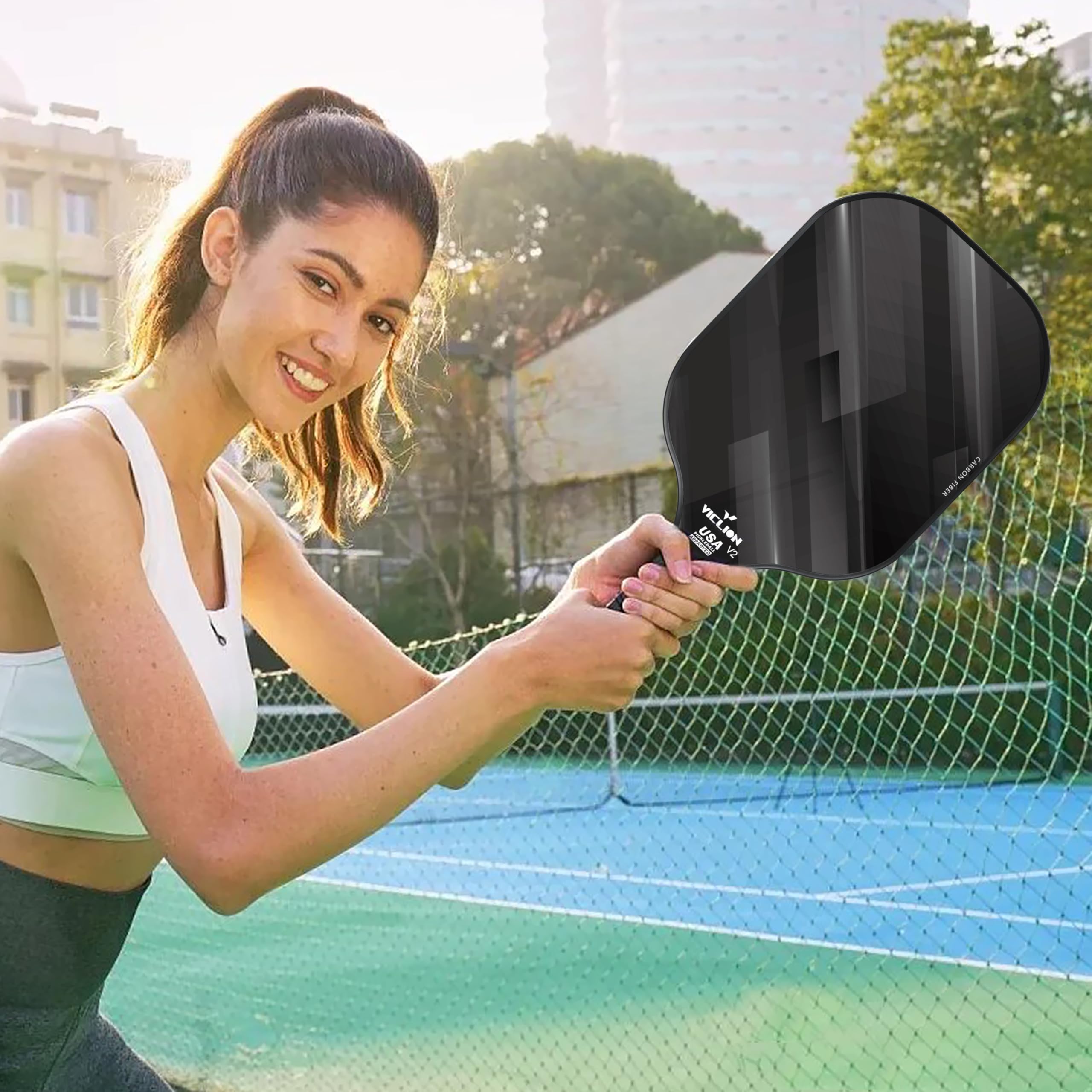 Pickleball Paddles, USAPA‑zertifiziertes Carbon Fiber Pickleball Set 2 Paddel, INKL. 4 Bälle & 1 Tasche, leichtes Einsteiger Set
