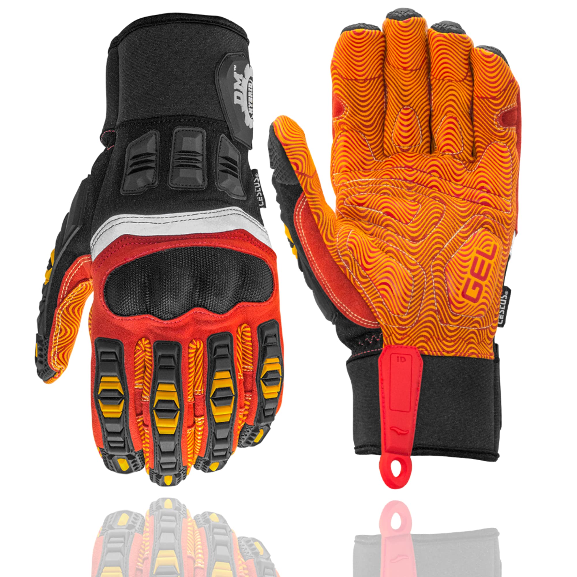 Cestus DM Hybrid, Demolition Gloves, Impact Work Gloves, Polycarbonate Knuckle, Kevlar-Stitched (2X-Large)