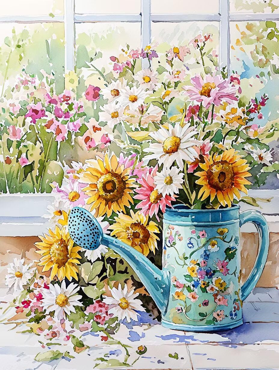 WEISHIWE Malen nach Zahlen Erwachsene Blumen, 70x90cm x-398 | Malen nach Zahlen Erwachsene Leinwand Kit, DIY Handgemalt Ölgemälde Set mit 3-Pinseln und Acrylfarbe für Wanddeko,Ohne Rahmen