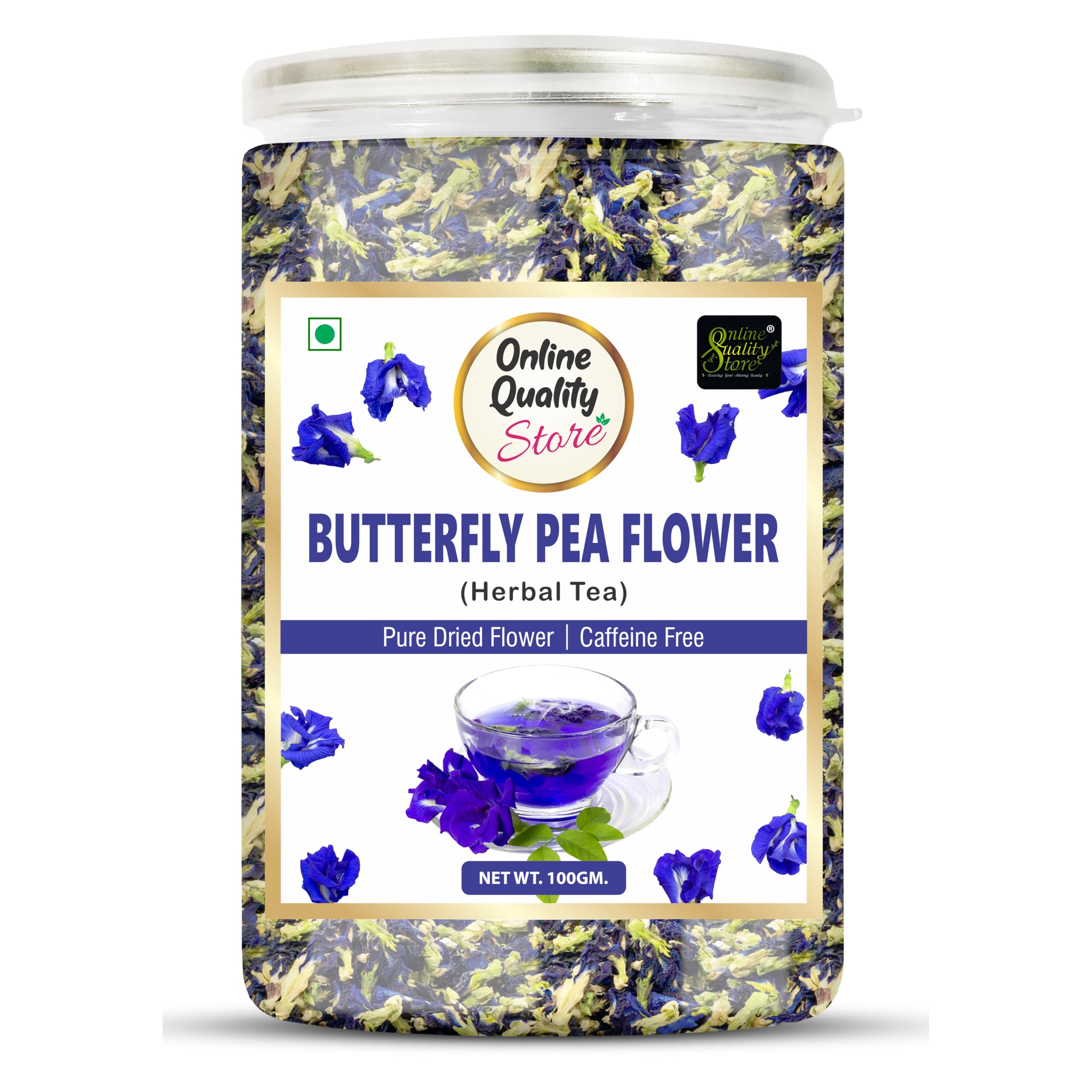 Online Quality StoreButterfly Pea Flower Tea-100g | 100% Natural Herbal Tea | Blue Pea Tea | Steep as Hot or Iced Tea