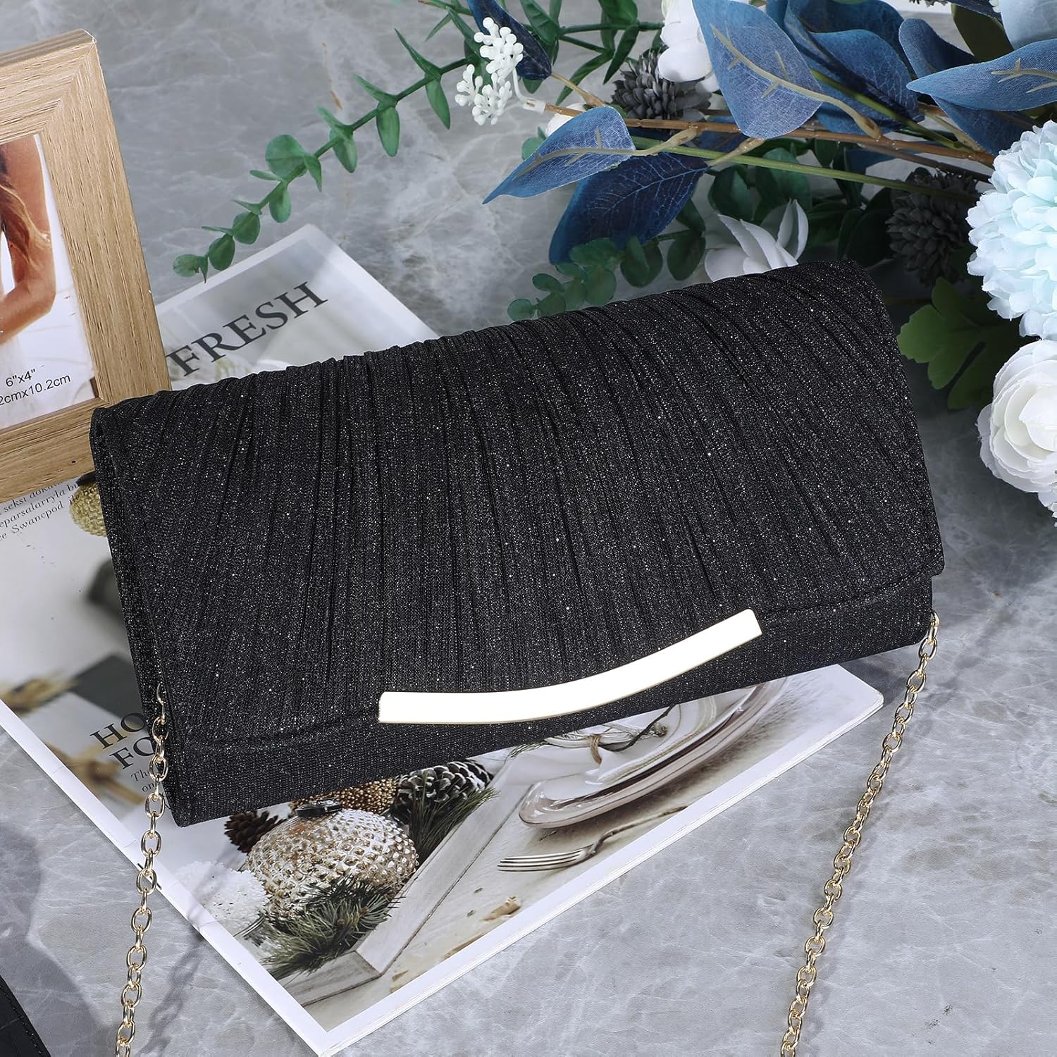 UBAYMAX Evening Bag Clutch Purses for Women Lady Girl Handbags Crossbody Bag Wedding Bag for Prom Party Wedding Engagement | Wedding Bag, for Prom Party, Wedding, Engagement - Image 2