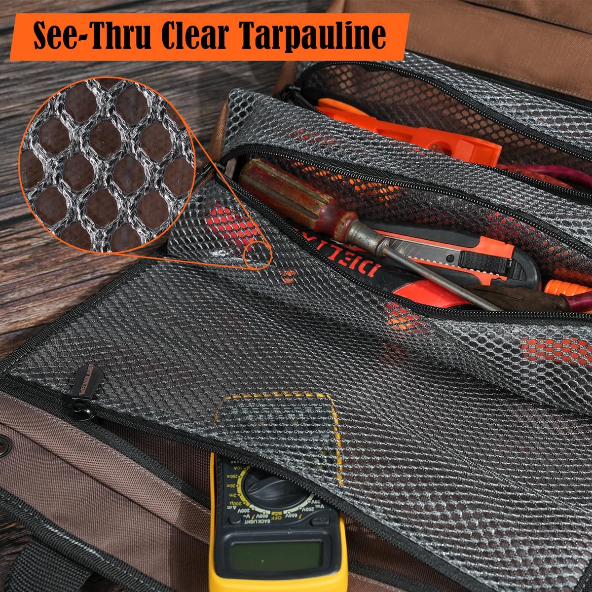 WELKINLAND Heavy-Duty Waxed Canvas Tool Roll, 7-Pockets Tool Wrap Roll, 15L Tool Roll Bag, Large Roll Up Tool Bag For Mechanics. - Image 4