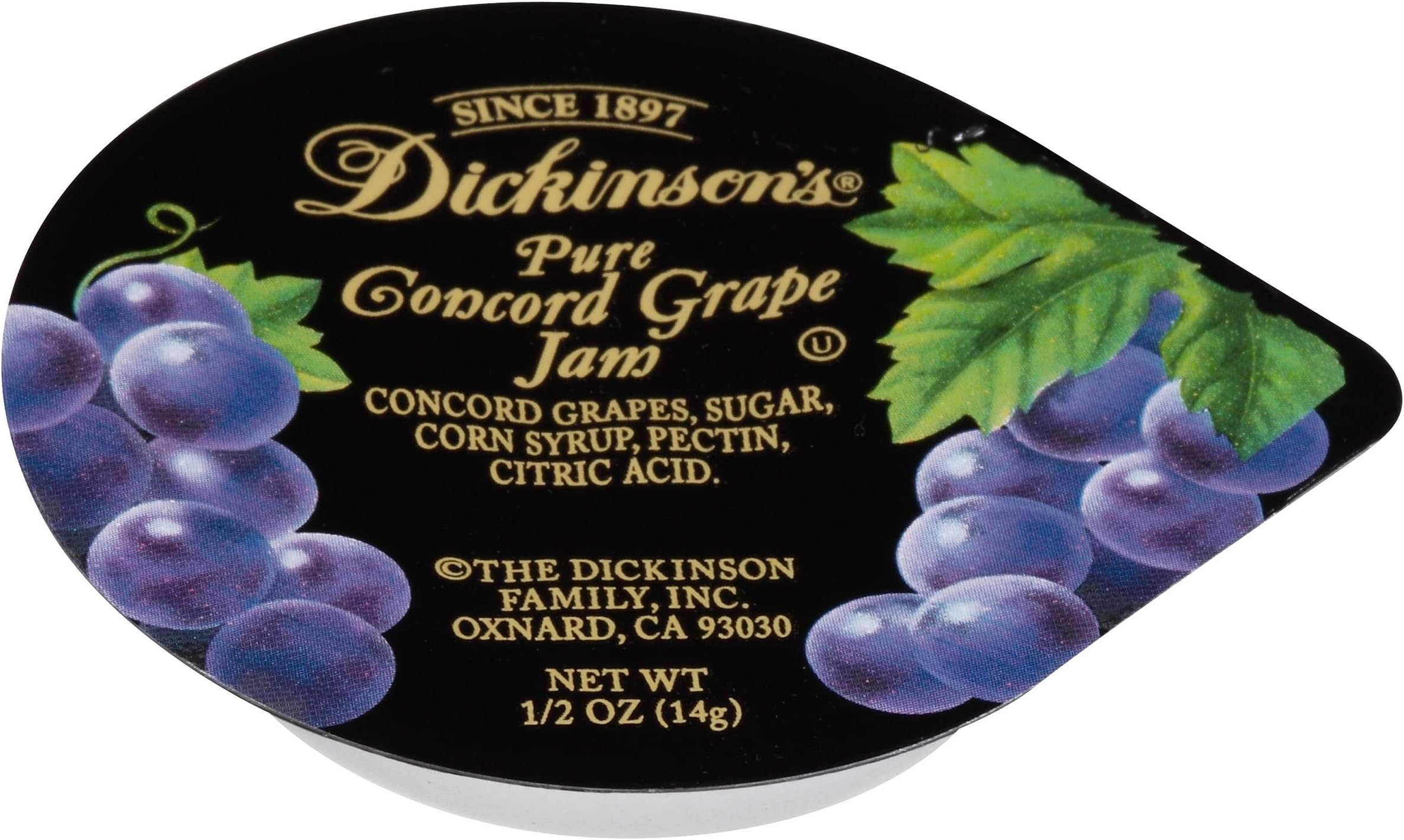 Dickinson Grape Jam, 1/2 Ounce -- 200 per case.