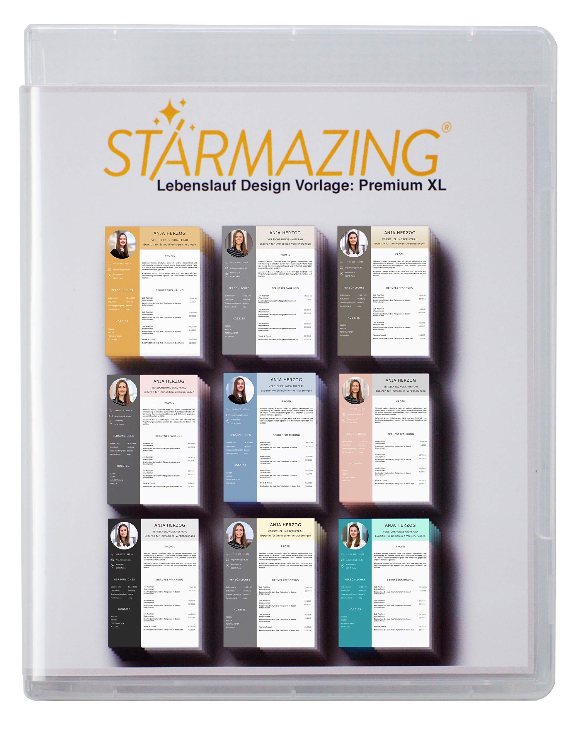 Lebenslauf Design 2026 ULTIMATE Vorlage "Premium XL“ Set in 9 Farbvarianten | Moderne Bewerbungsvorlagen für Word und Pages | Mit Videoanleitung + Support