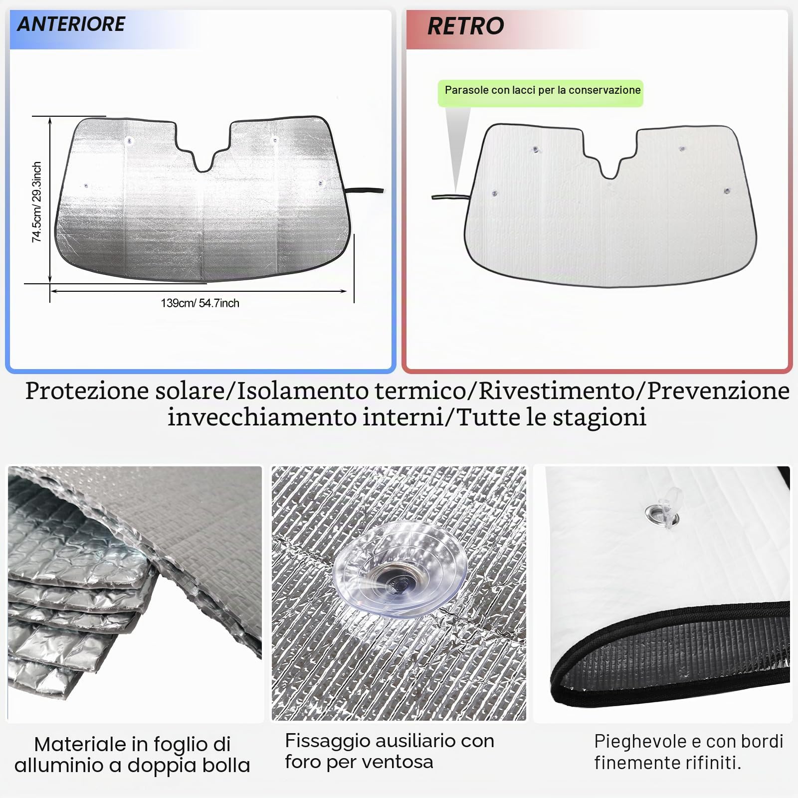 Parasole per parabrezza per BMW X1 U11 2023-2026 Parasole per finestrino anteriore pieghevole riflettente Visiera solare personalizzata Protezione UV Protezione per la privacy Protezione termica per