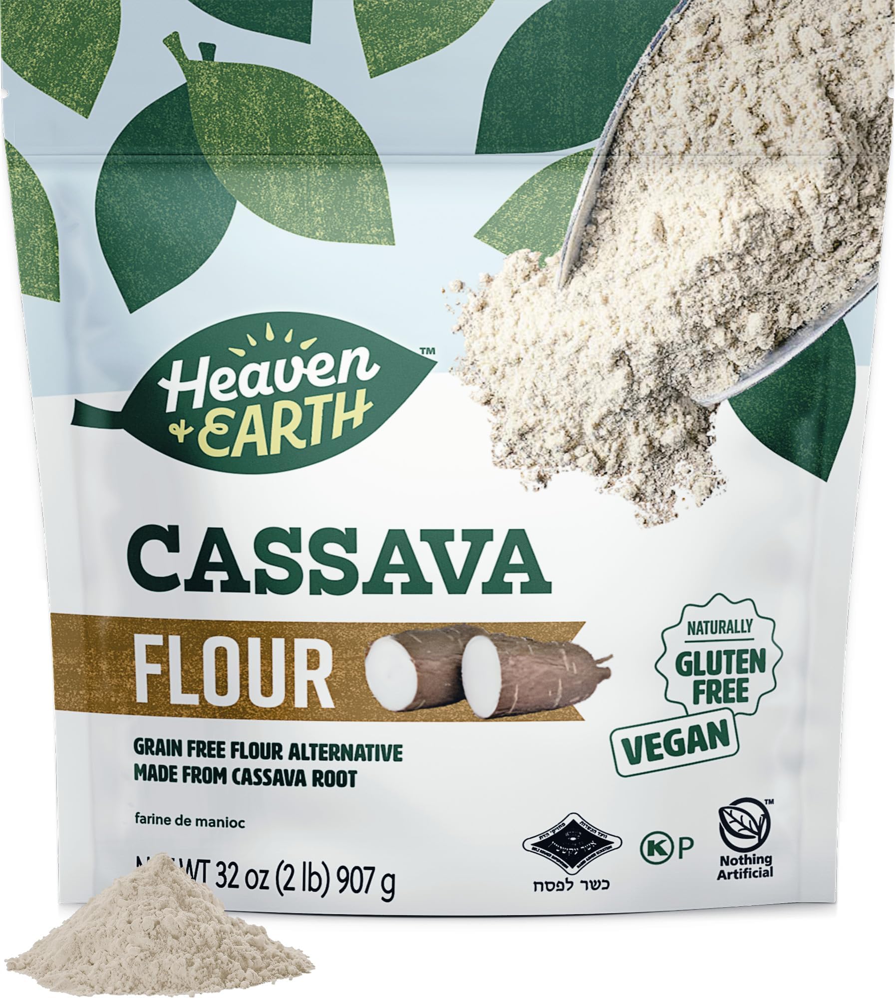 Heaven & Earth Cassava Flour, 2lb Bag Gluten Free and