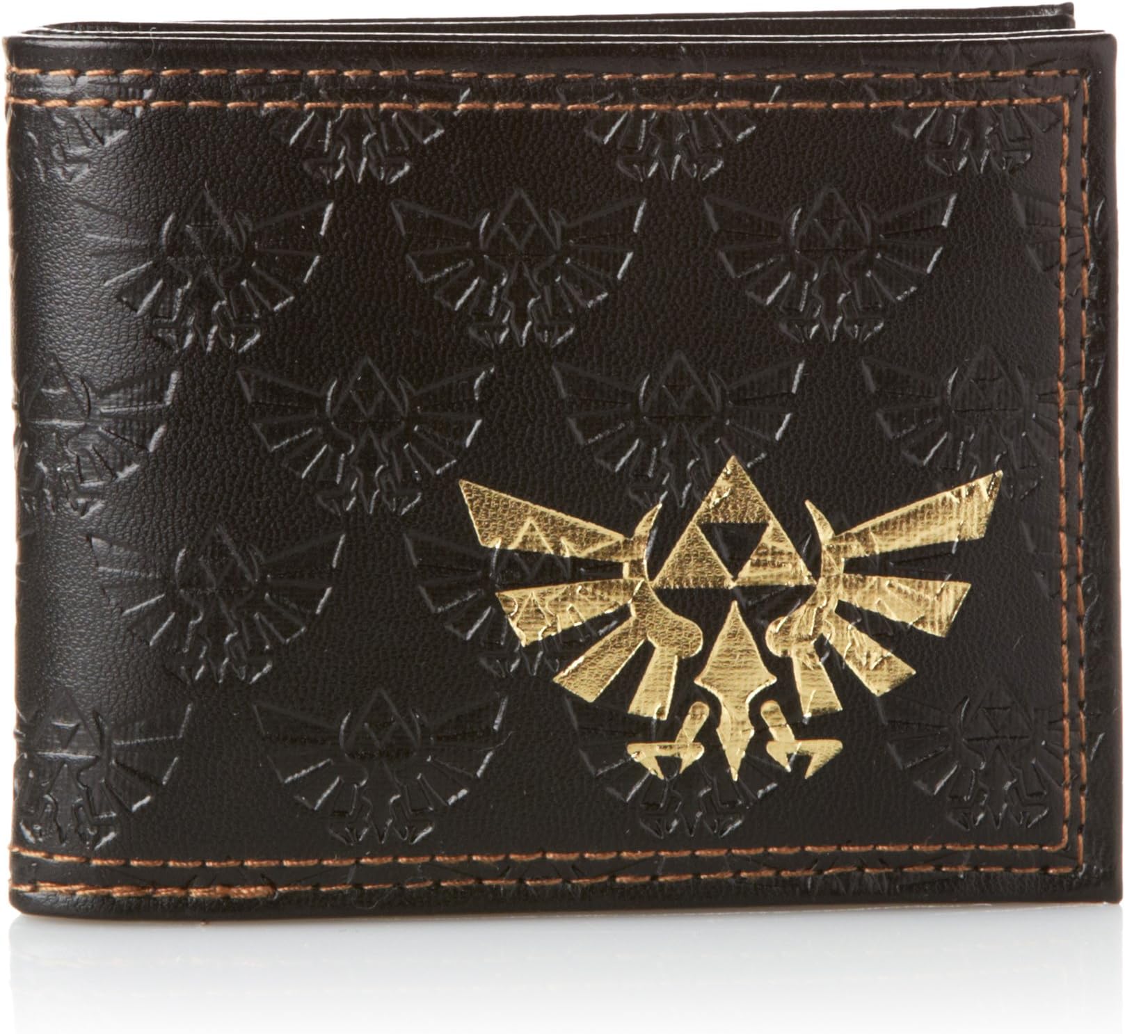 Meroncourt MW150911NTN Bifold Wallet with Embossed Link and Gold Foil Logos, Dark Brown
