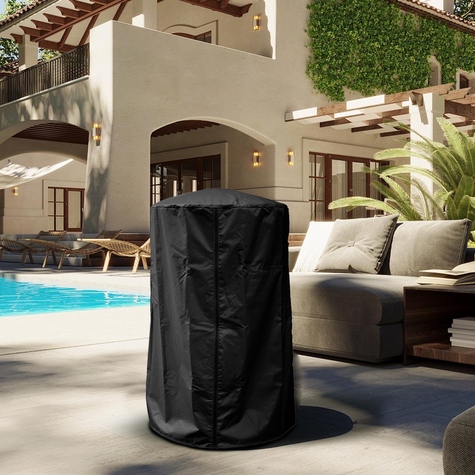 Coperture per riscaldatori da patio, copertura antipolvere per stufa a propano per stufa esterna, protezione impermeabile per apparecchiature di riscaldamento da giardino e campeggio, 96,5 x 61 x 61