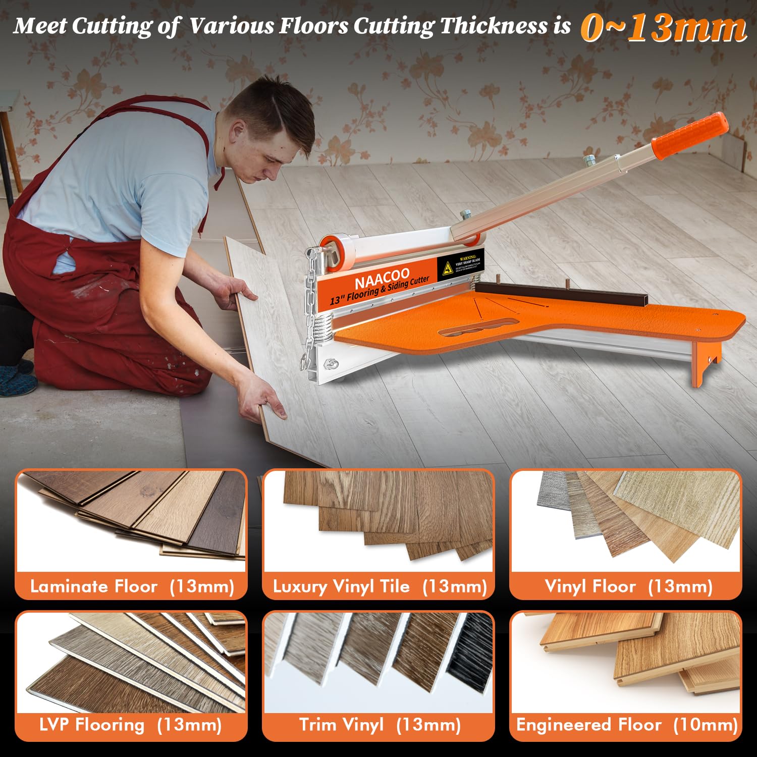 Flooring Cutter Laminate/Vinyl Floor Cutter With Extra Blade For Work  Efficiently,13\, image size:1500x1500