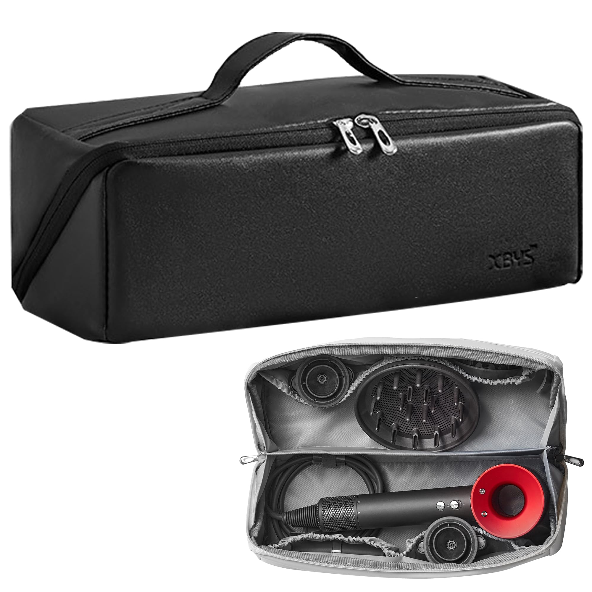 Veki Bolsa de Viaje Portátil para Secador de Pelo, Bolsa de Almacenamiento Compatible con Dyson Airwrap Styler, Dyson Supersonic y Shark, Funda Transporte para Secador de Pelo y Accesorios (Rosa) — view 8