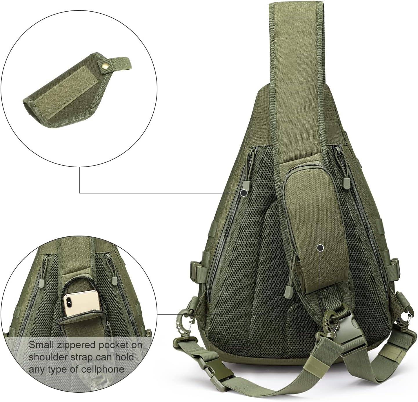 G4Free Tactical EDC Sling Backpack, Military Rover Shoulder Sling Bag Pack with Pistol Holster for Concealed Carry | EDC, Pack, Pistol Holster, Concealed Carry