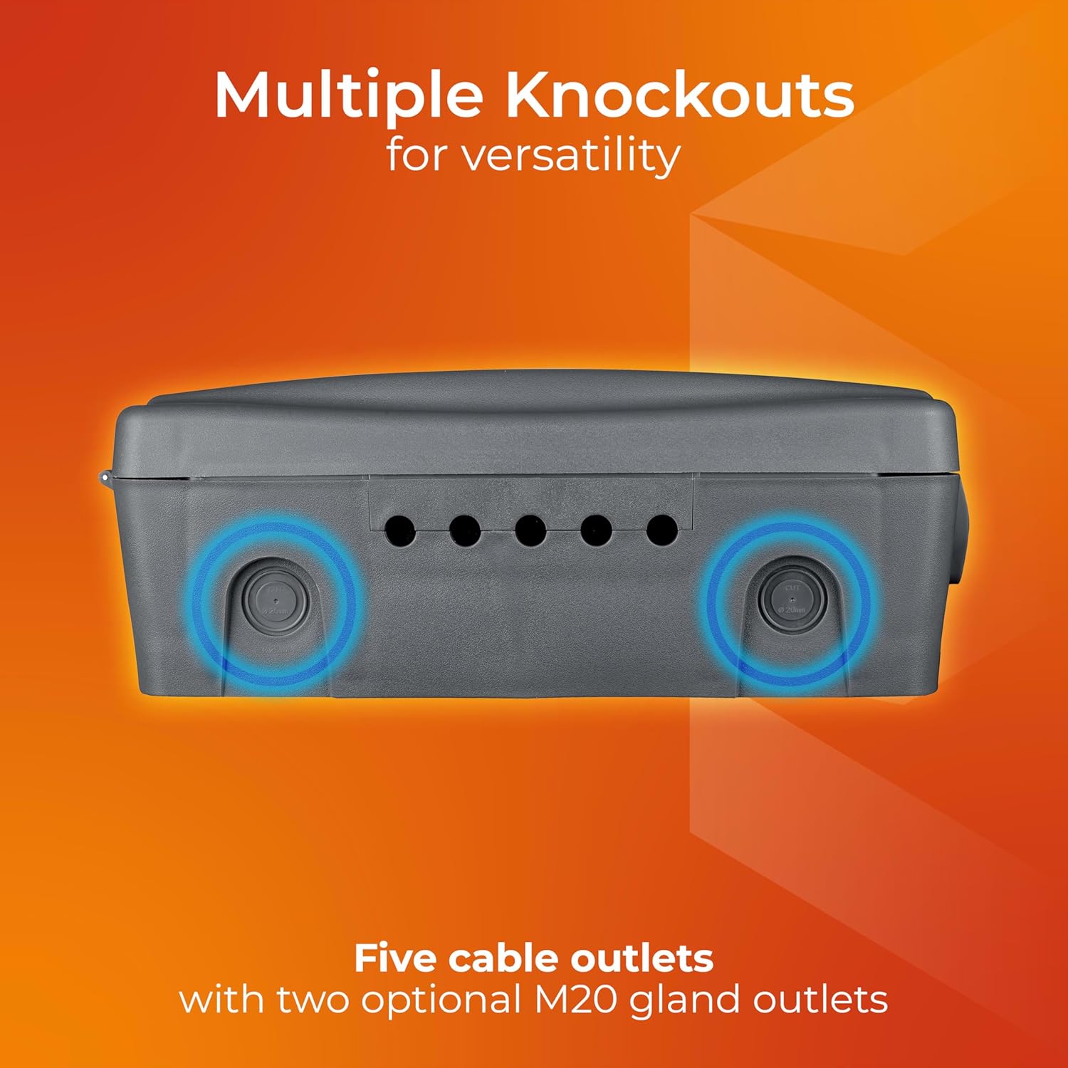 Masterplug WBX-MS Weatherproof Electric Box for Outdoors, 345 x 220 x 126.5 mm, Grey