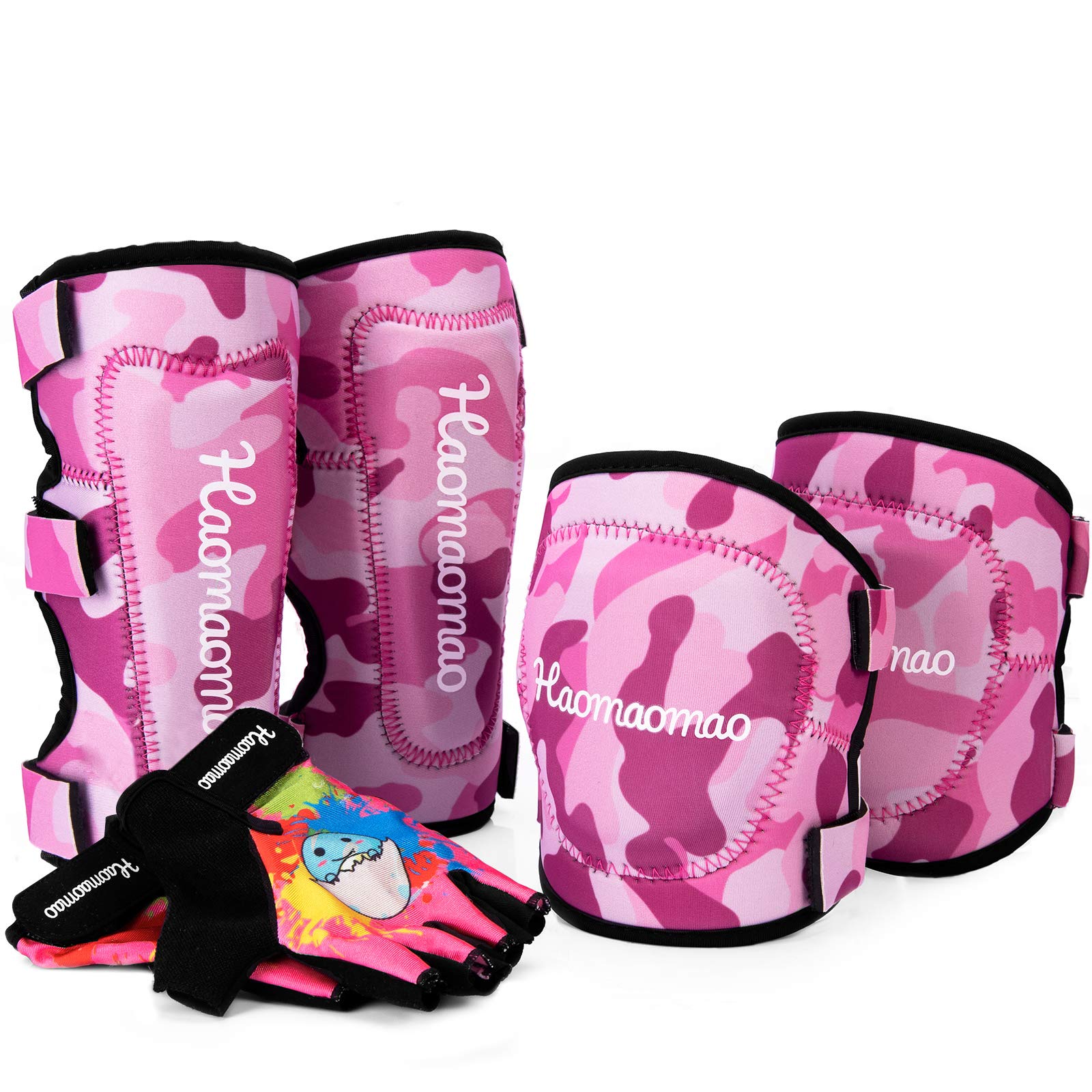 Knee Pads for Kids/Youth/Child, Soft Knee Pad Elbow Pads with Bike Gloves, Toddler Safety Protective Gear Set for Roller Skates Cycling BMX Bike Skateboard Inline Skatings Scooter Riding Sports