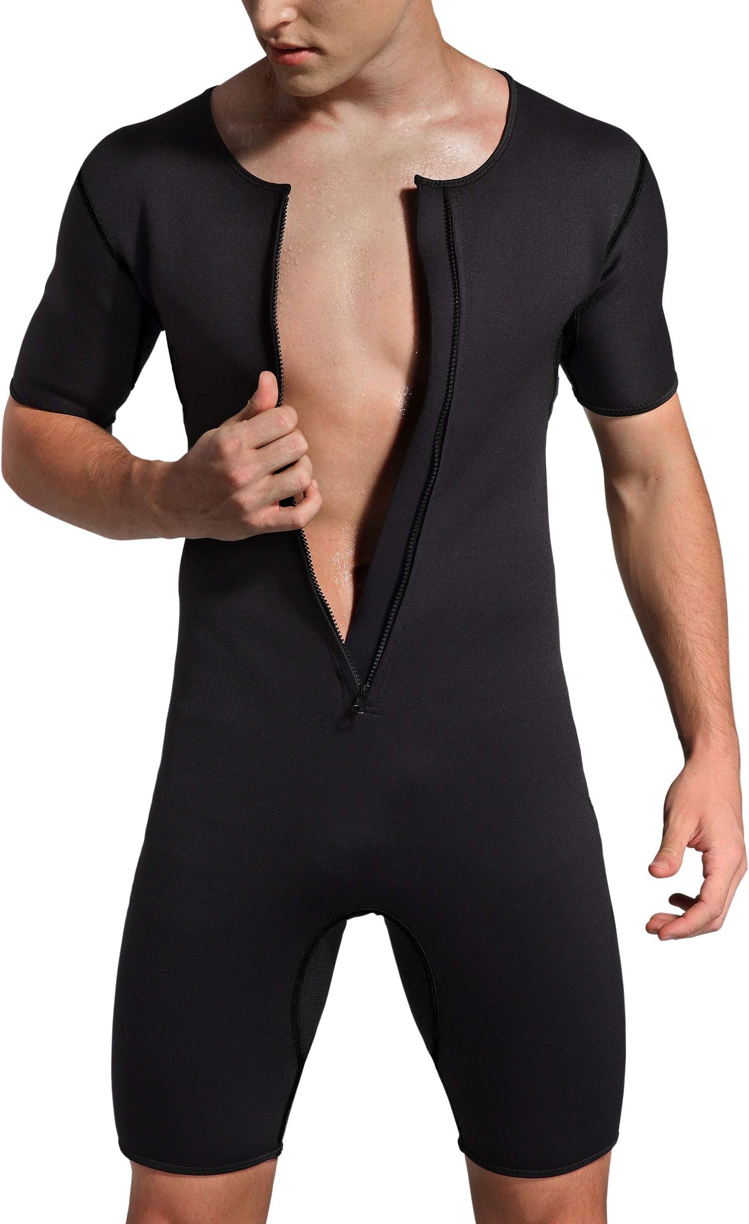 Bakerdani Men's Neoprene Waist Trainer Sauna Suit Body Shaper for Fitness Gym Exercise Training