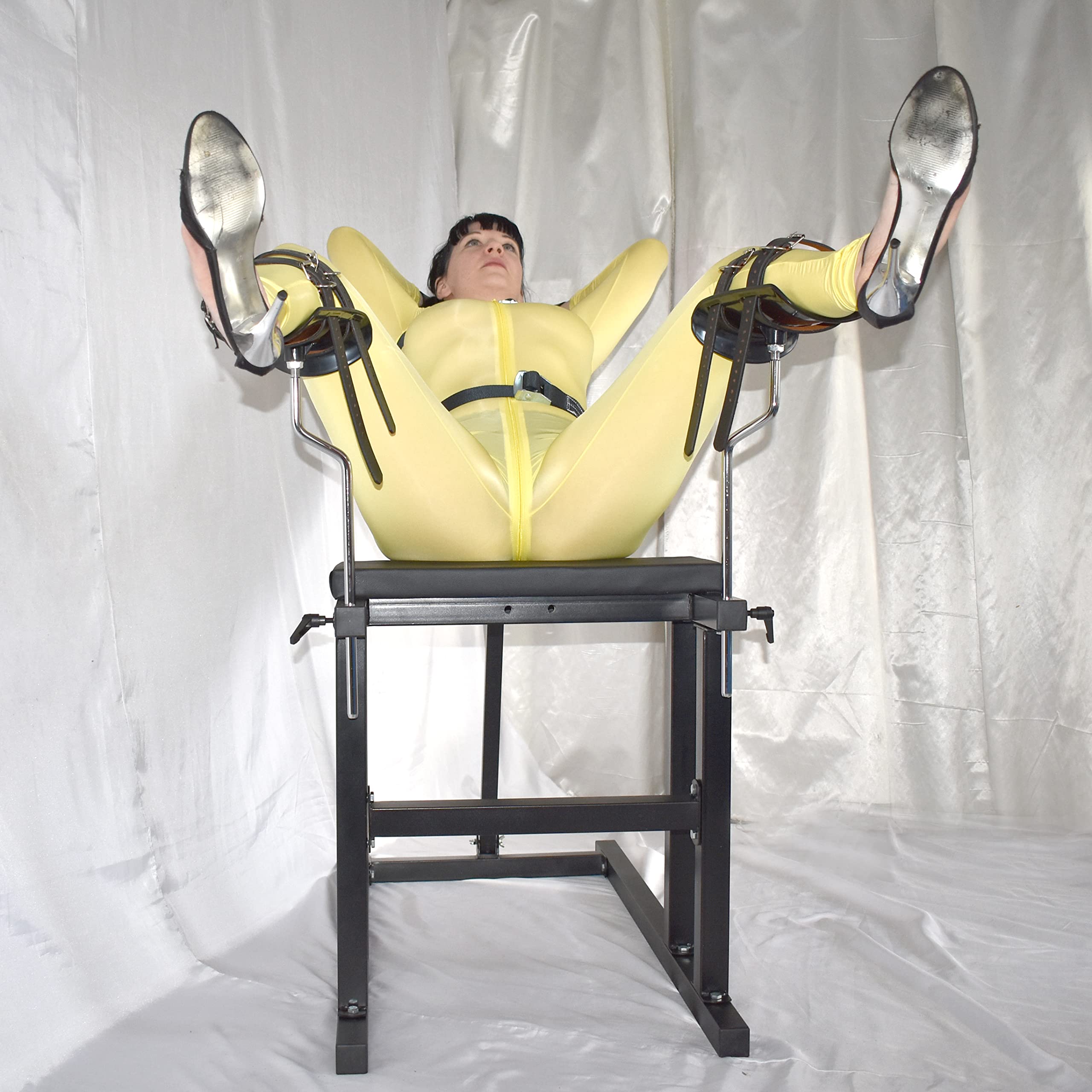 Sedia fetish per bondage ginecologico - Robusta sedia BDSM con vincoli per mani e gambe, schienale regolabile per giochi in clinica e giochi di ruolo erotici
