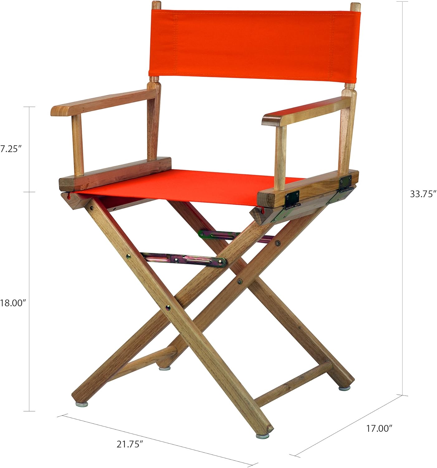 Casual Home 18" Director's Chair Natural Frame with Orange Canvas