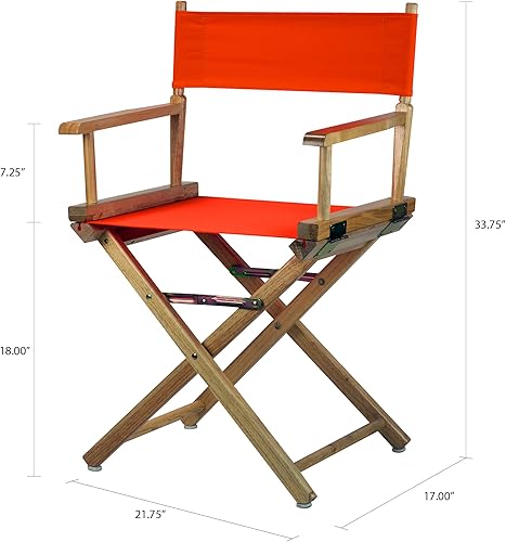 Miniatura 6 de Casual Home - Silla de director de 18 in, marco natural, lona naranja