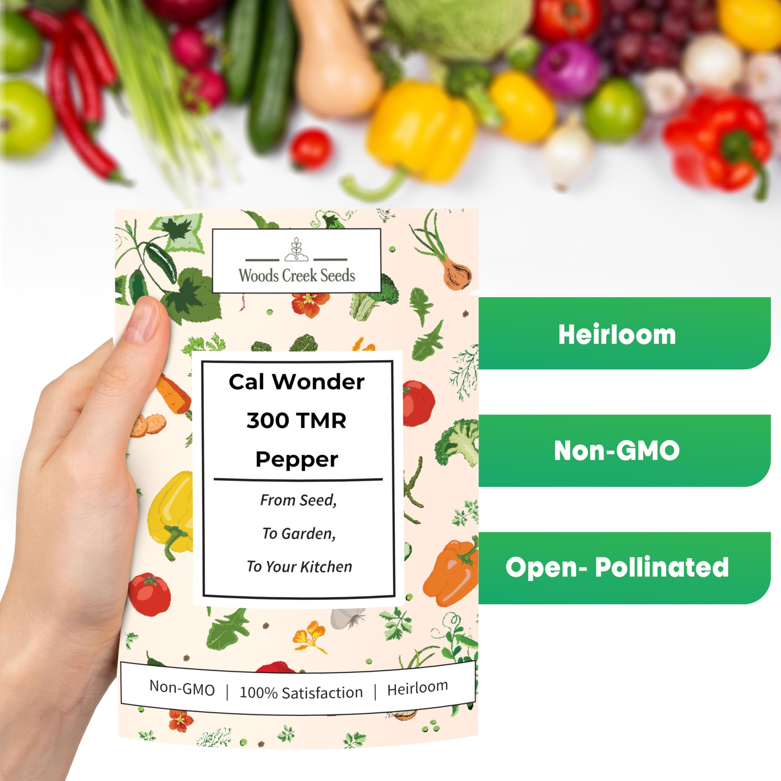 Cal Wonder 300 TMR - Semillas de pimiento dulce para plantar, más de 250 semillas de pimiento tradicional sin OMG California Wonder para plantar al aire libre o en interiores para 2