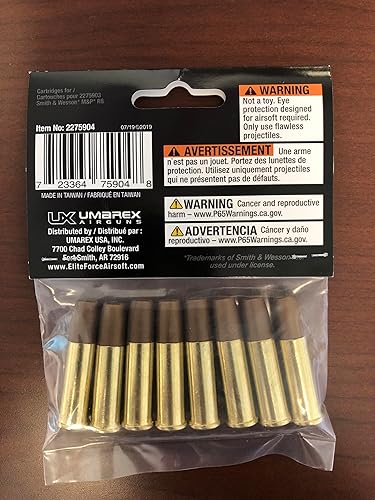 Miniatura 6 de Elite Force Smith & Wesson M&P R8 - Pistola BB de 0.236 pulgadas (0.236 in), cápsulas, revólver BB, paquete de 8, color negro