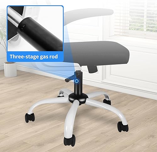 Miniatura 5 de Bioopts Silla de oficina para computadora con reposabrazos abatibles, silla de malla transpirable, soporte lumbar, cómoda, giratoria, para oficina