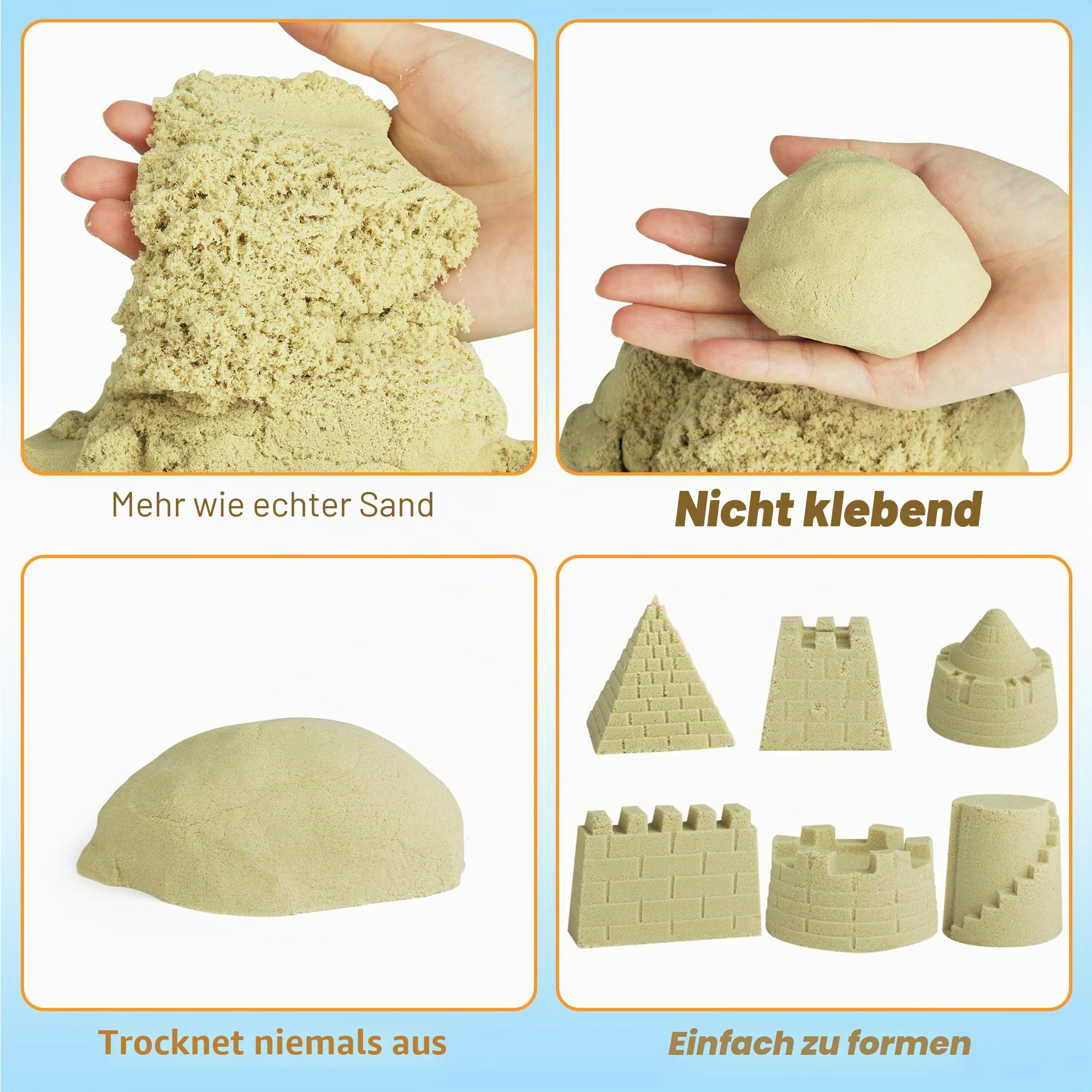 Helsort Baustelle Magic Sand-36 Sandmalerei Spielzeugkit Für 3+ Kinder | 8 Bauwagen, Faltende Sandkästen, 2,2 Pfund Zaubersand, Kraniche, Arbeiter, Straßenschilder, Formen, Schaufeln