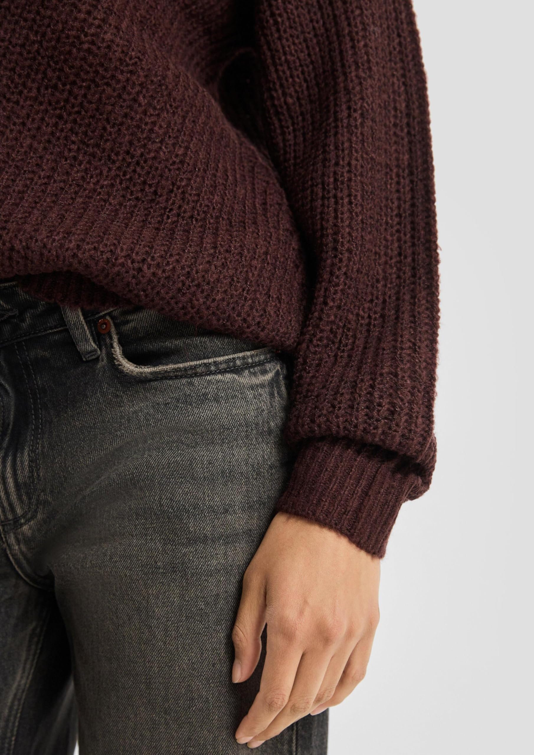 QS Strickpullover mit V-Auschnitt