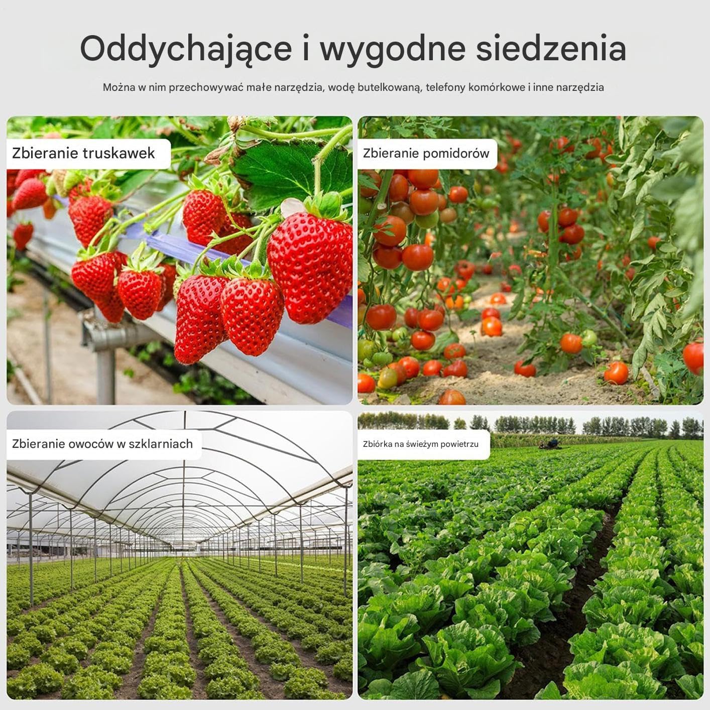 Wózek Ogrodowy Na Kółkach Z Siedziskiem Obrotowy 360 Stopni