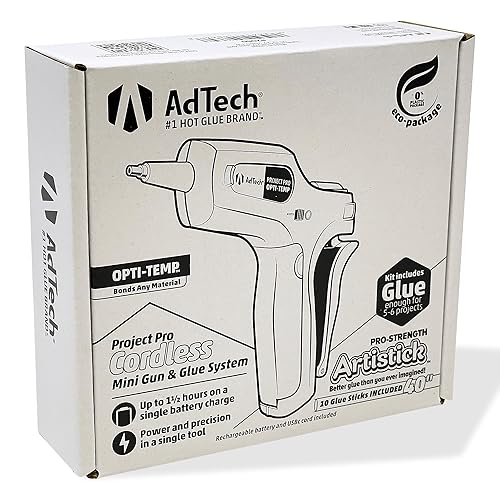 Miniatura 5 de AdTech Project Pro - Pistola de pegamento caliente inalámbrica recargable, mini pistola de pegamento con barras de pegamento Artistik sin cuerdas,
