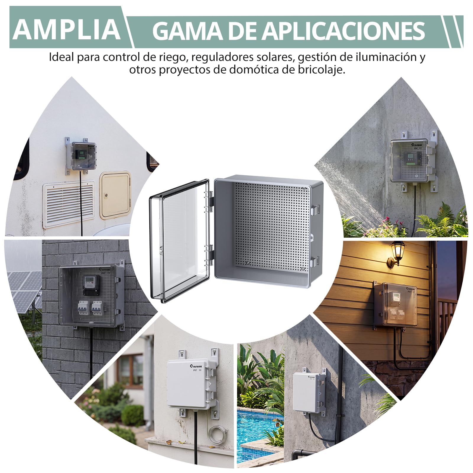 COLFULINE Caja Estanca Eléctrica Impermeable con Cierres Acero Inoxidable