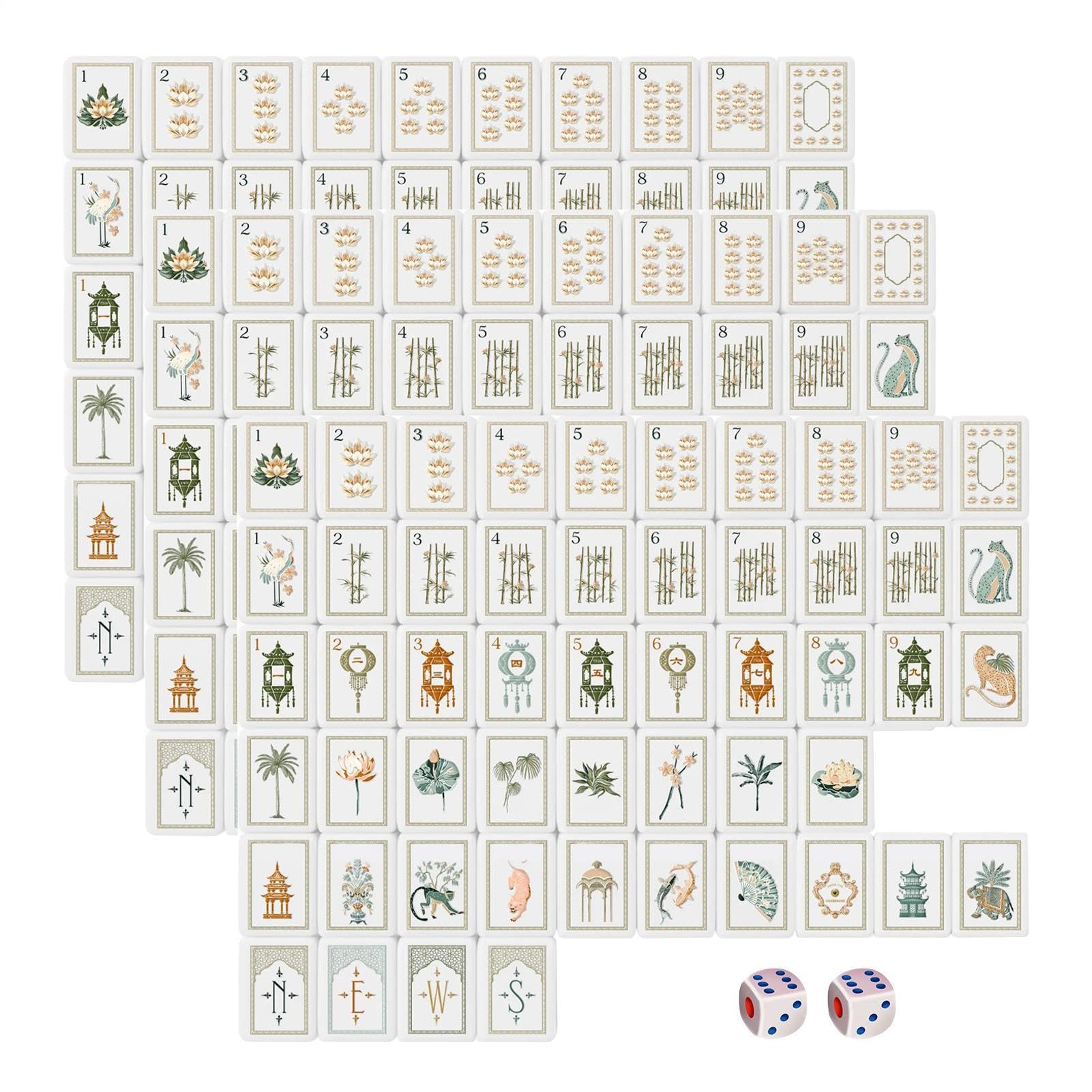 Set di Tiles per Mahjong 160 Pezzi Americano in Acrilico con | Set Americano a Strati Per Casa Viaggi Piscina Feste Adulti Principianti e Giocatori Esperti