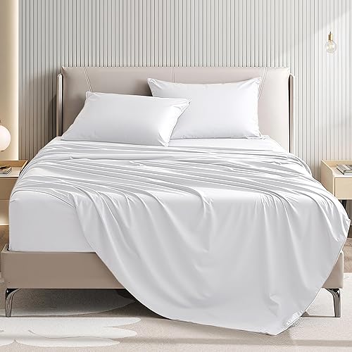 Miniatura 20 de Juego de sábanas tamaño Queen de 4 piezas - Juego de sábanas cómodas, transpirables y refrescantes, suaves y sin arrugas, con bolsillos profundos,