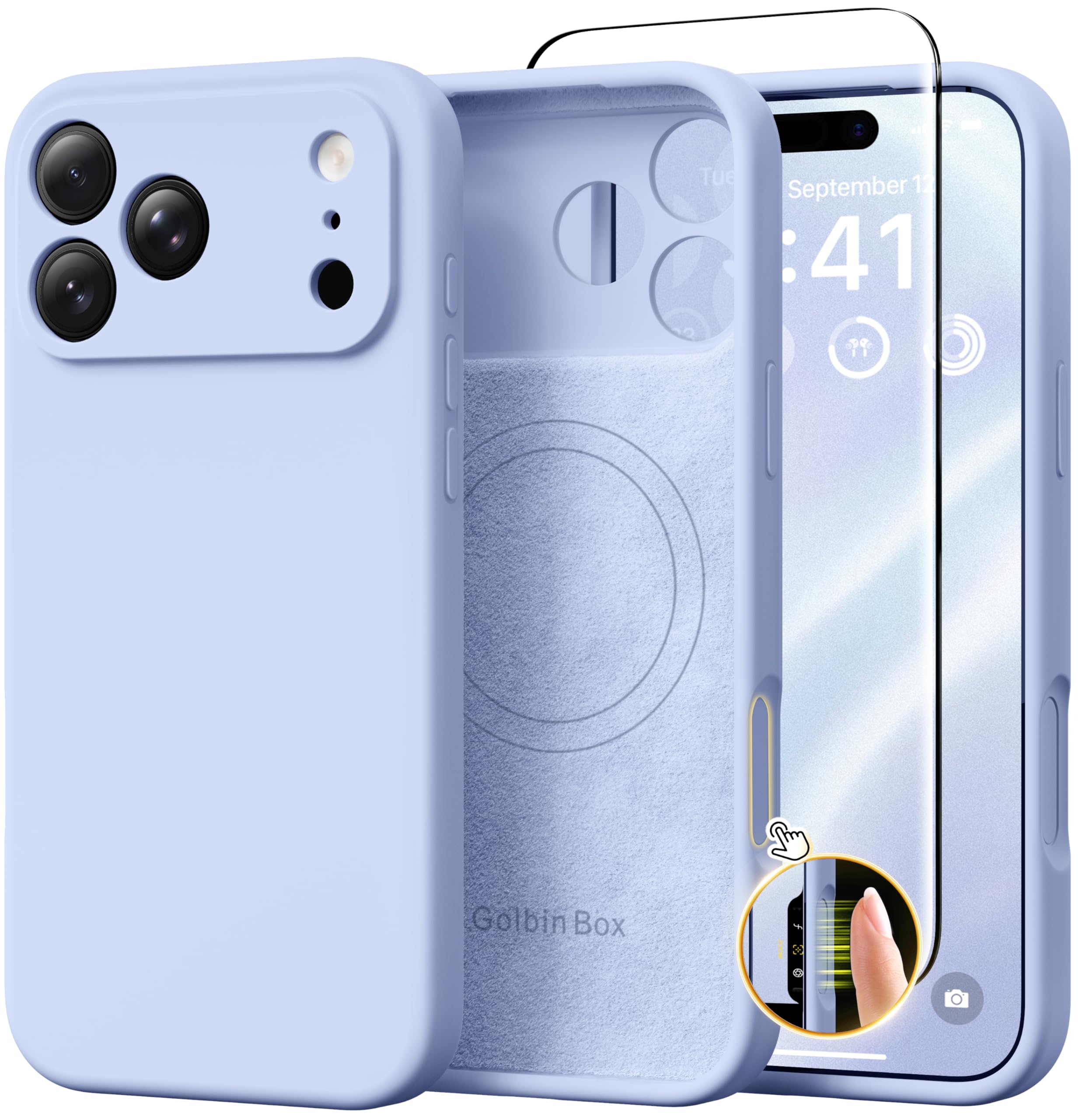 GolbinBox Magnetic for iPhone 18 Pro Case/17 Pro Case, Cyan Purple