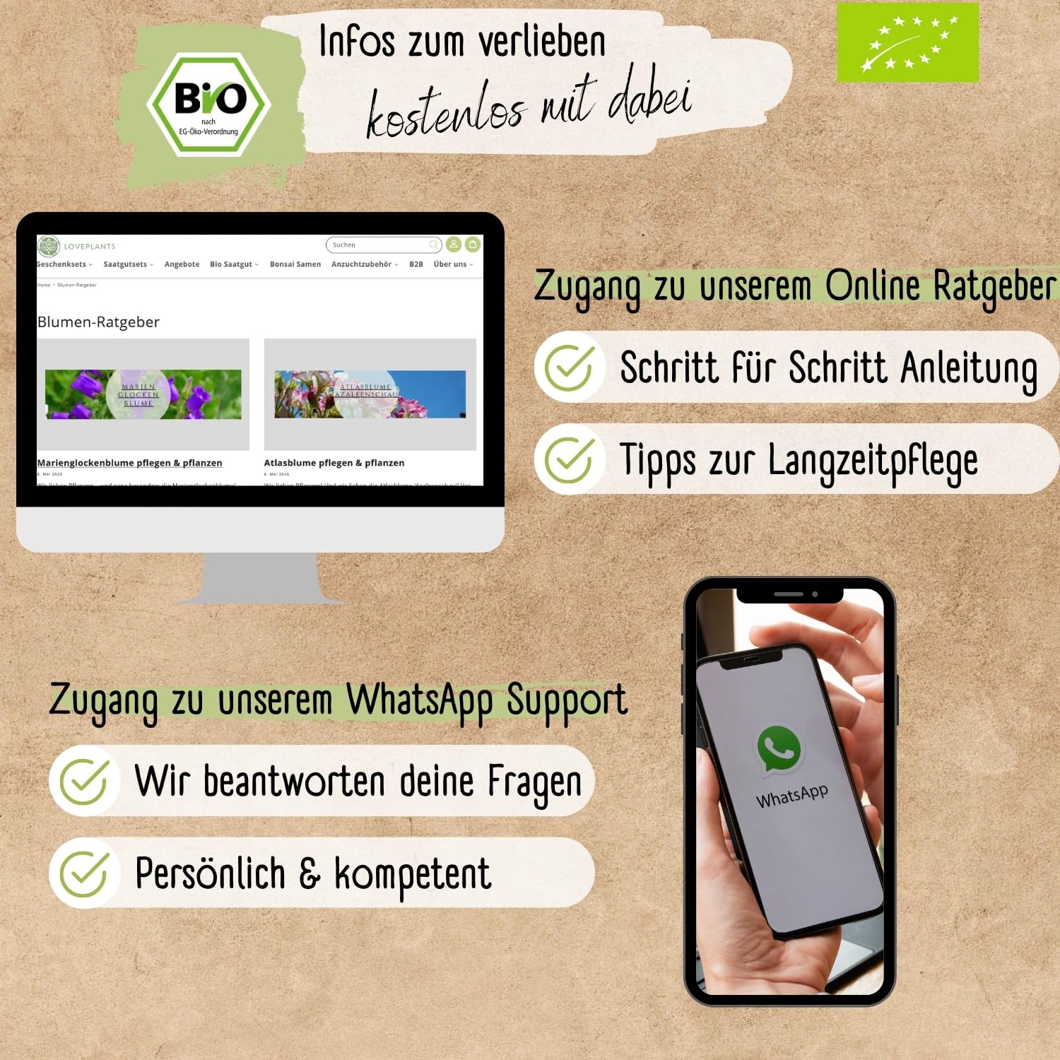 Bio Bienen Blumen Samen Set – 12 Sorten samenfeste Bio Blumensamen – mit extra viel Blumen Saatgut für deine Bienen. Schönes Pflanzensamen Set mit Wildblumensamen als Gastgeschenk.