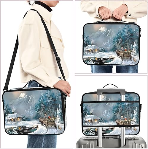Miniatura 6 de White Snowy Countryside zip cosmetic bag bags for traveling opening makeup bag portable makeup bag estuche maquillaje para ninas for women girl teen