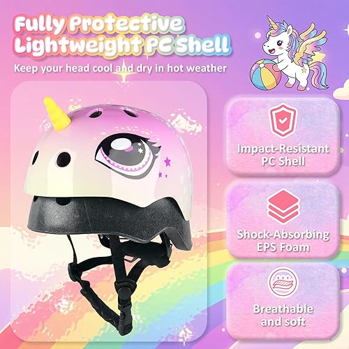 Miniatura 29 de Casco de bicicleta para niños pequeños, ajustable y multideportivo para niños y niñas, 2 tamaños