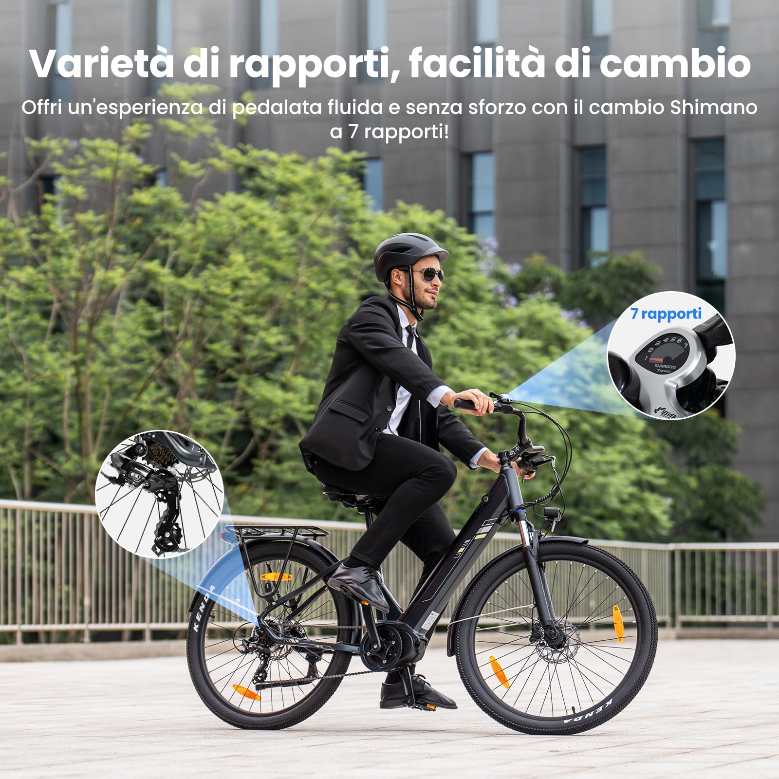 Touroll Bicicletta elettrica Urbano 3,con freno a disco idraulico, Motore Centrale 70 NM, Batteria Rimovibile 13Ah, Autonomia di 120km, bicicletta elettrica uom