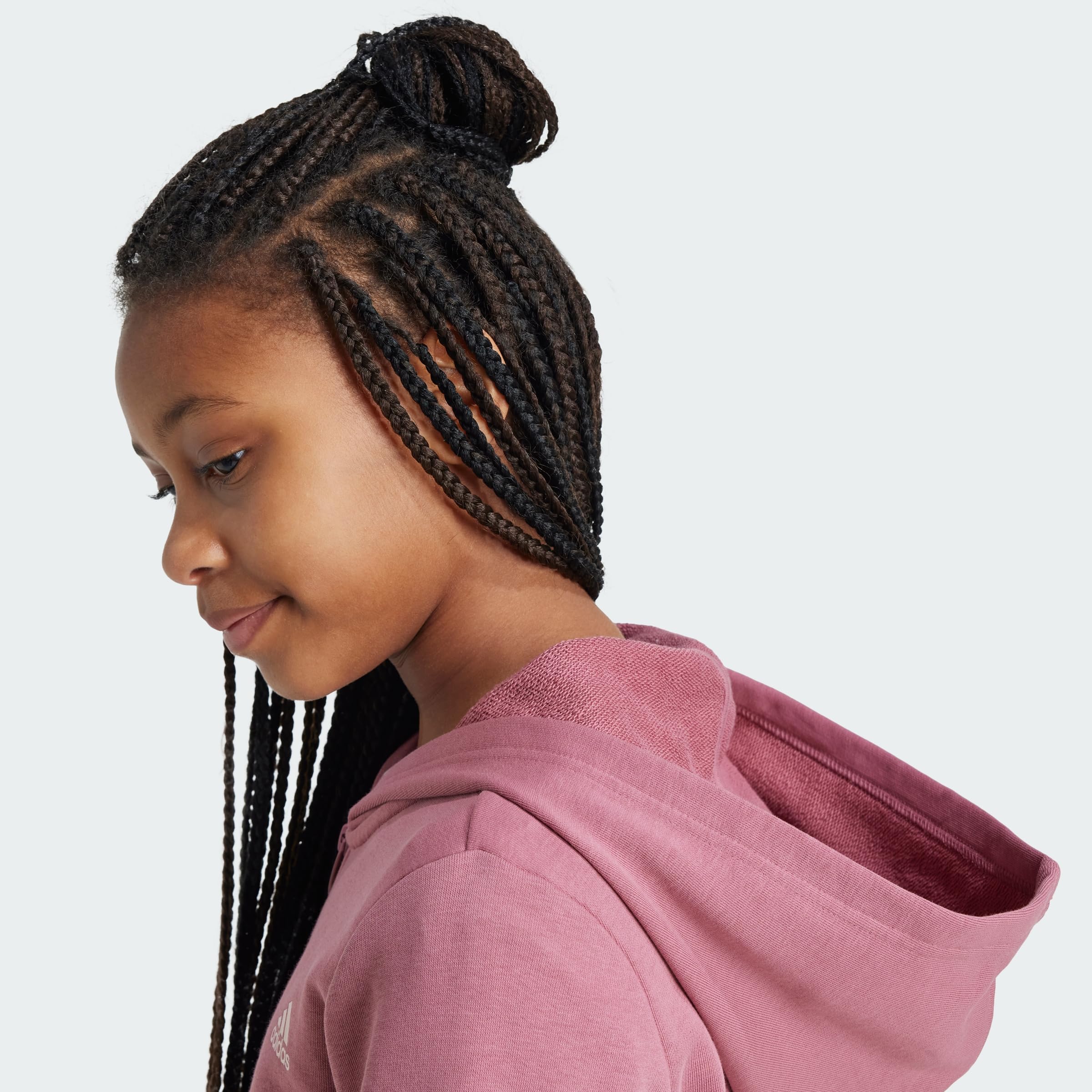 adidas Girl'S Chaqueta con Capucha Essentials Linear Logo