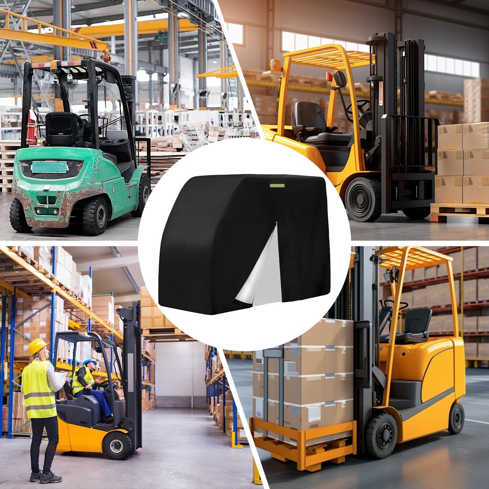 Copertura Per Carrello Elevatore Da Magazzino,Protezione Macchina con Porta a Cerniera,Copertura Muletto Tutte Le Stagioni | per Cantieri Garage Magazzini Banchini Centri Distribuzione