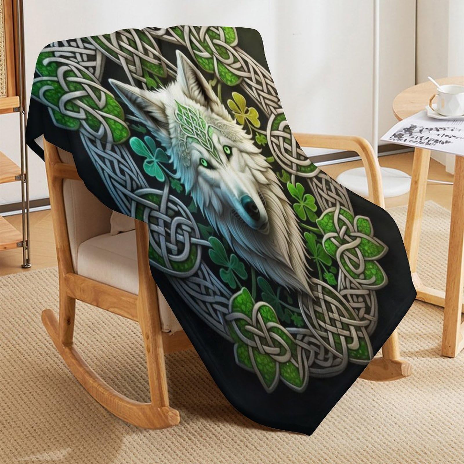 Wolf Fleece Decke, Flauschige Kuscheldecken, Superweiche Leichte Flannel Wohndecke Mit Druck Für Couch Bett/Sofa（150×200cm）