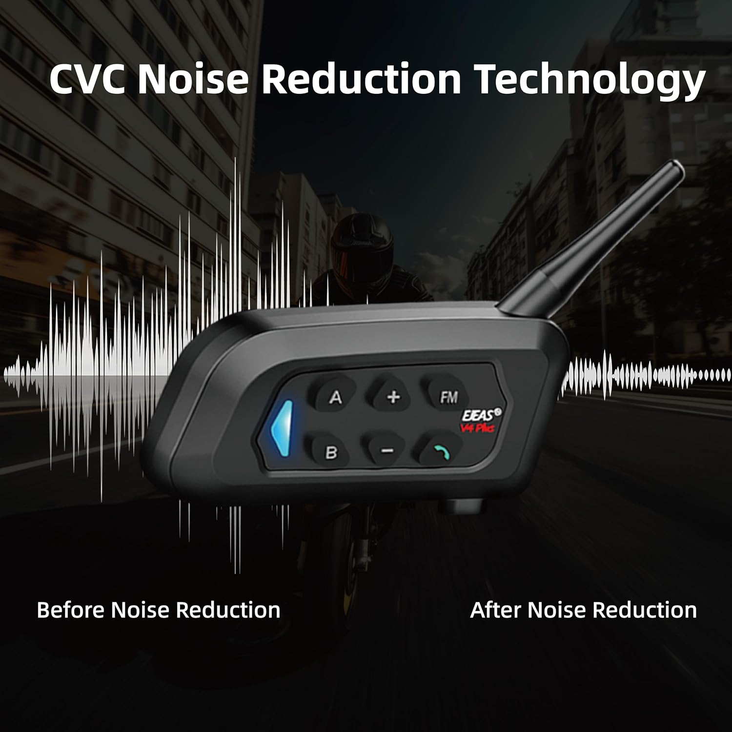 EJEAS V4C Plus Football Referee Bluetooth Intercom Headset with FM Radio and CVC Noise Reduction for 4 Referees Intercom (1 Pack)