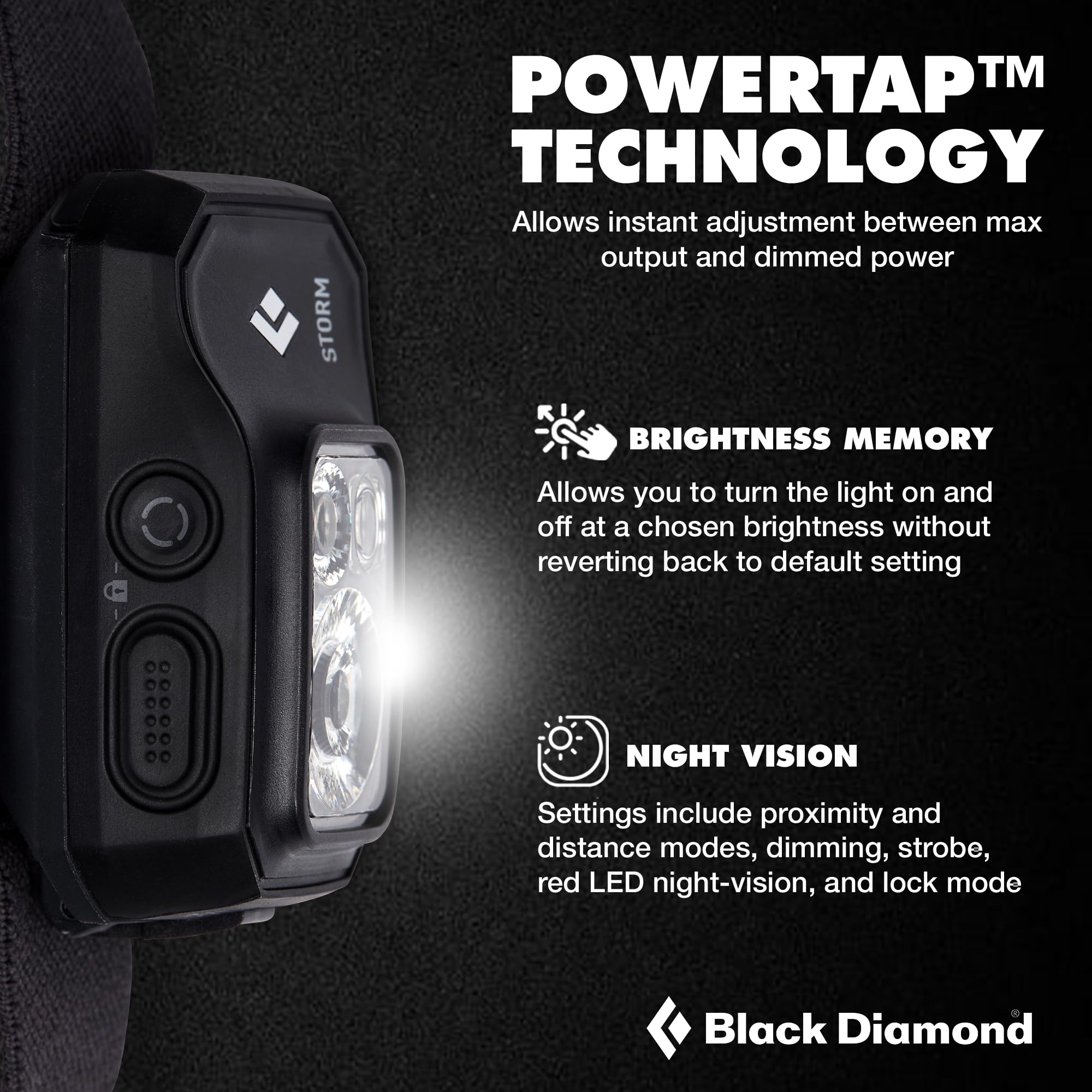 BLACK DIAMOND Equipment Storm 450 Lampe frontale (Noir)