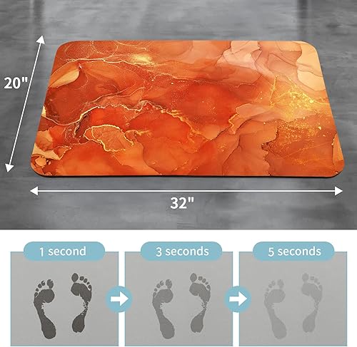 Miniatura 2 de Gibelle Alfombra de baño súper absorbente, de secado rápido, delgada, para debajo de la puerta, antideslizante, parte trasera de goma, para frente