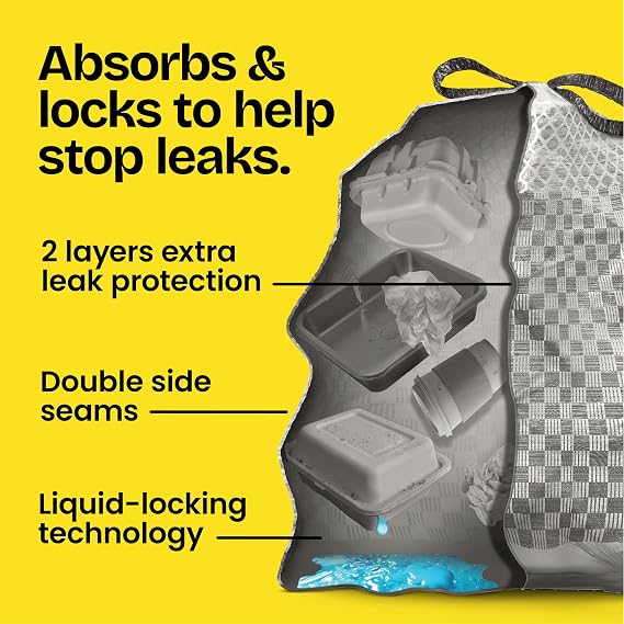 Glad ForceFlex MaxStrength Tall Kitchen Trash Bags, Rip and Leak Resistant, LeakGuard, Sunshine Lemon Scented Tall Garbage Bags, Odor Control, Febreze Freshness, 13 Gallon, 90 Count