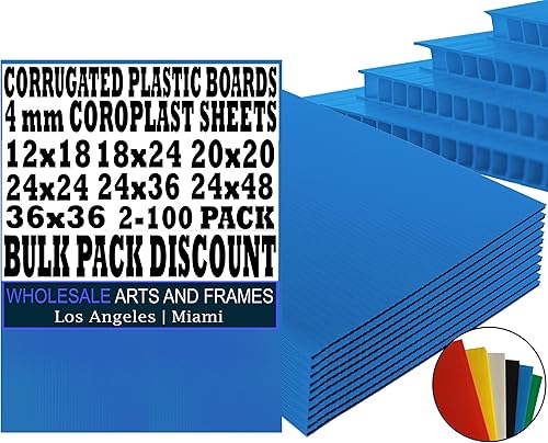 Miniatura 7 de Hojas de plástico corrugado de 24x48 0.157 in paquete de 10 hojas negras impermeables ligeras, tableros en blanco de doble cara para letreros de