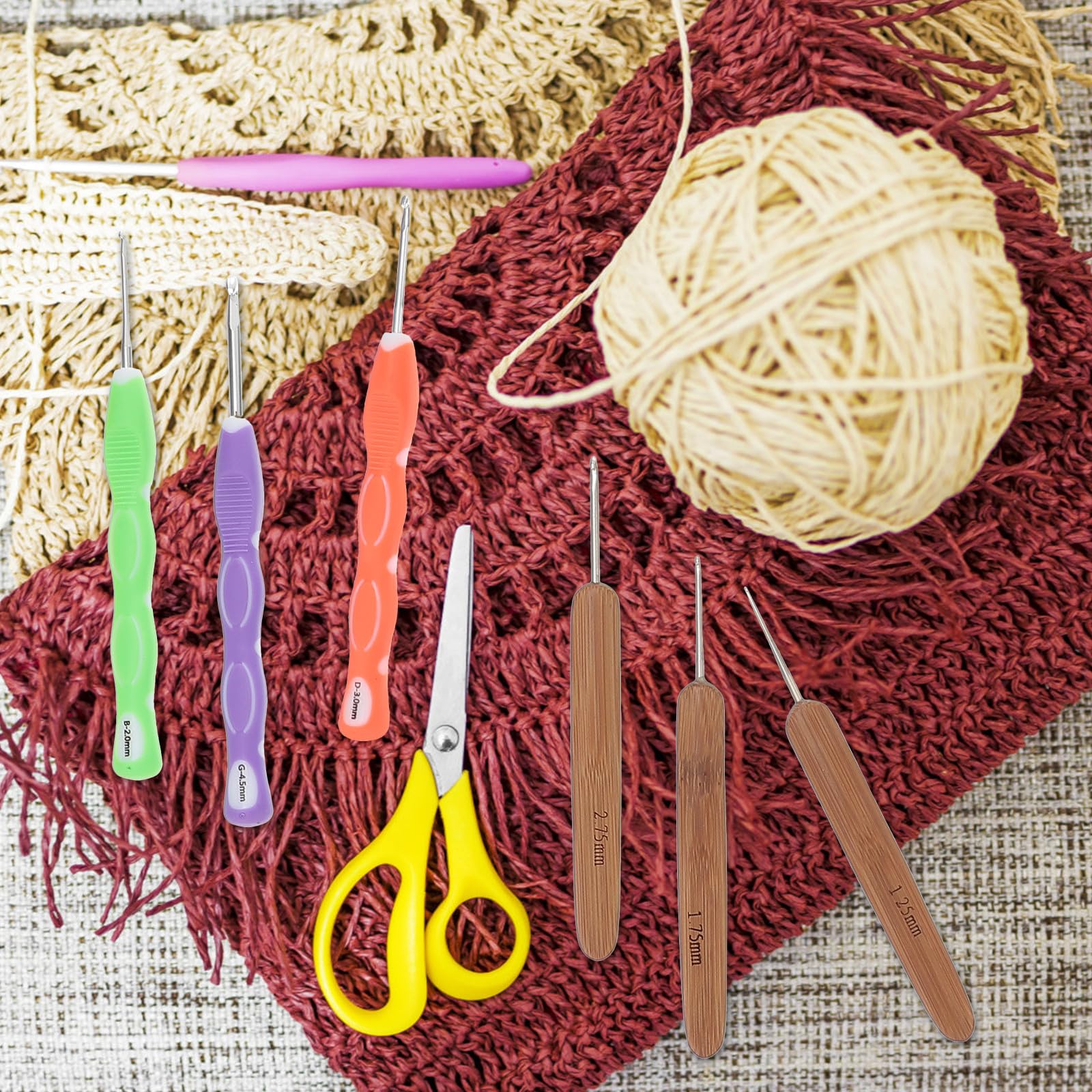 Kit de Crochet para Principiantes Ganchos de Aluminio y Bolsa